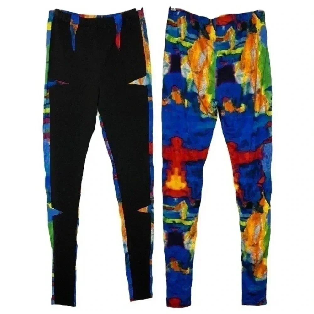 ASOS Black Multicolor Abstract Print Leggings